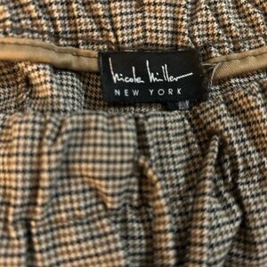 Nicole Miller Houndstooth Pants - Black and Tan